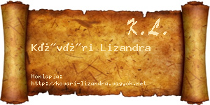 Kővári Lizandra névjegykártya